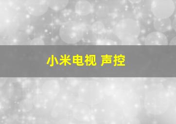 小米电视 声控